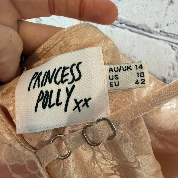 Elegant Gold Satin Slip Dress - Picture 3 of 3